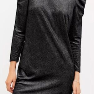 Petite Shimmer Ruched Sleeve Dress